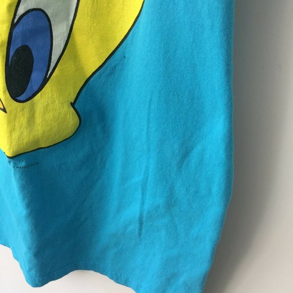 VINTAGE Tweety Shirt Dress 90s 1993 Oversized Blue - Picture 7 of 9